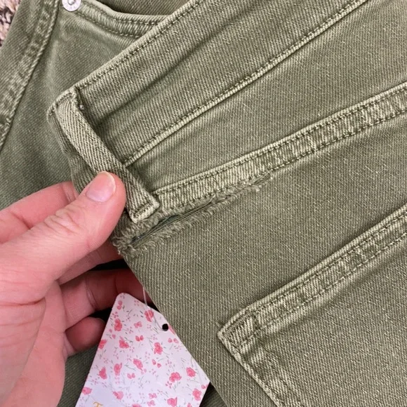 FP We the Free Olive Green Skinny Jeans